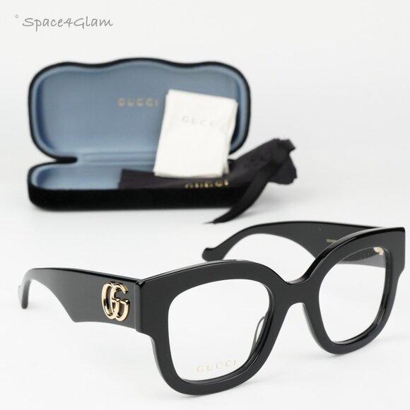 Gucci Women Eyeglasses Black Demo Square GG1423O 001 BRAND NEW - Picture 1 of 11